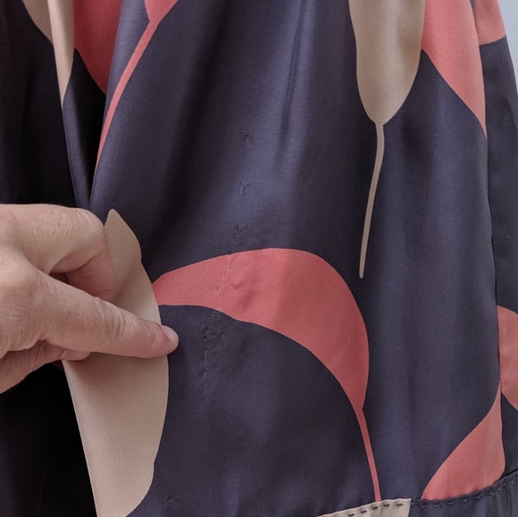 Club Monaco silk leaf print pleated a-line skirt - Picture 8 of 8